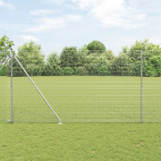 vidaXL Stängselstolpsset Set om 2 Galvaniserad stål 10 x 1.5 m Hållbar