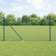 vidaXL Grön Staketpostset Set med 2 Grön Metall 10 x 1 m Hållbar