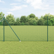 vidaXL Svetsat Trådgärde med 7 Spikstolpar Grön 1.6x10 m Stål
