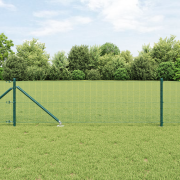 vidaXL Svetsad tråd stängsel med 13 spikposter Grön 0.8x100 m Stål