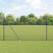 vidaXL Staketstolpe Set Set med 2 Grå Stål 25 x 1.5 m Hållbar