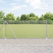 vidaXL Stängselstolpsats Set om 2 Galvaniserat stål 10 x 1 meter Hållb...