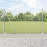 vidaXL svetsat trådgärd med 13 flanged posts 1.4x25 m galvaniserat stå...