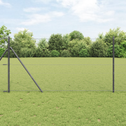 vidaXL Hexagon Wire-fence med 7 stolpar 1,2x25 m Stål Grå