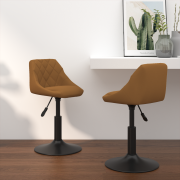 vidaXL Svängbara matsolsstolar 2 pcs Brun 46 x 44 x 77.5 cm Konstläder