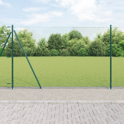 vidaXL Stängselset Set av 2 Grön Metall, PVC 25 x 1,5 m Hållbart