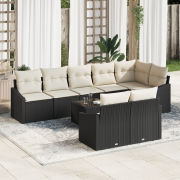 vidaXL 8-delat Trädgårdsdining Set med Kuddar Brown Poly Rattan