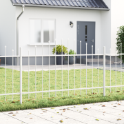 vidaXL Trädgårdsstängsel med Hoop Top Vit 10.2x1 m Stål