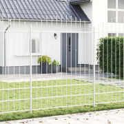 vidaXL Trädgårdsstängsel med Bågtopp Vit 11,9x2 m Stål