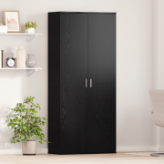 vidaXL Högskåp Svart Ek 80x35x180 cm Konstruerat Trä