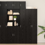 vidaXL Slim Storage Cabinet Svart ek 30x42.5x225 cm Konstruerat trä