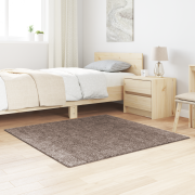 vidaXL Shaggymatta Hög Lugg Brun 120x120 cm PP