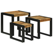 vidaXL Nesting Tables - 3 delar av massivt mangoträ