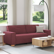 vidaXL 3-sitssoffa vinröd 180 cm tyg