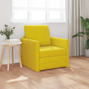vidaXL Golvsängsoffa 2-i-1 Mörkgul 74x77x81 cm Sammet