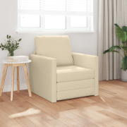 vidaXL Golvsängsoffa 2-i-1 Gräddvit 74x77x81 cm Tyg