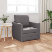 vidaXL Fåtölj 2-i-1 Grå 74x77x81 cm Konstläder