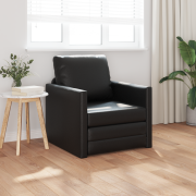vidaXL Floor Sofa Bed 2-i-1 Svart 74x77x81 cm Konstläder