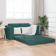 vidaXL Golvsoffa Bädd 2-i-1 Mörkgrön 148x71x83 cm Tyg