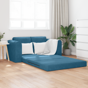 vidaXL Golvsängsoffa 2-i-1 Blå 148x71x83 cm Sammet