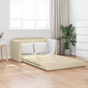 vidaXL Floor Sofa Bed 2-i-1 Grädde 124x71x78 cm Tyg