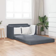 vidaXL Golvssoffa 2-i-1 Mörkgrå 124x204x61 cm Sammet