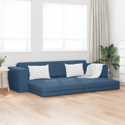 vidaXL Golvssoffa Säng 2-i-1 Blå 245x150x60.5 cm Tyg