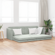 vidaXL Golvsängsoffa 2-i-1 Ljusgrå 213x144x60 cm Velvet