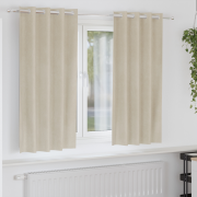vidaXL Blackout Gardiner med Öglor 2 stycken Grädde Sammet