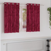 vidaXL Sammetgardiner Vinröd Polyester 140 x 140 cm Gardin Rektangulär