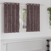 vidaXL Sammetsgardiner 2 st med Öljett Brun 140x140 cm