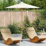 vidaXL Trädgårdsparasol Grädde Vit 217x230 cm Bambu