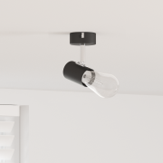 vidaXL takspotlight 1-vägs justerbar svart E27