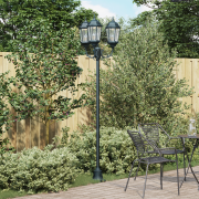 vidaXL Trädgårdslampa Pelare 3-lampor E27 Grön 220 cm Aluminium