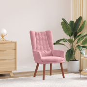 vidaXL Avkopplande Stol Rosa Sammet