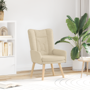 vidaXL Fåtöljer, Recliners & Sängfåtöljer Gräddvit Tyg Standard Fåtölj