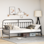 vidaXL Dagbädd Ram Svart 90x200 cm Stål
