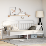 vidaXL Dagbädd ram Vit 100x200 cm Stål