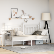 vidaXL Dagbäddram med utdragbar säng Vit 80x200 cm av Stål
