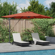 vidaXL Roma Cantilever Parasol med LED i terrakotta - 286 x 285 x 270 ...