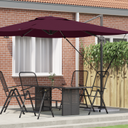 vidaXL Parasoll Bordeaux röd Aluminium, Polyester Stor