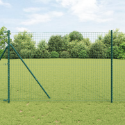 vidaXL Staketstolpar 13 st Grön Ø32 mm 200 cm Galvaniserat Stål
