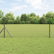 vidaXL Svetsat Tråd Stängsel Grå 0.8x50 m Stål