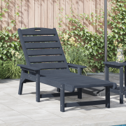 vidaXL Solstol Marinblå 53x162x98.5 cm HDPE