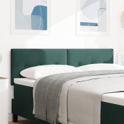 vidaXL Huvudgavel Knappad Mörkgrön 140 cm Sammet
