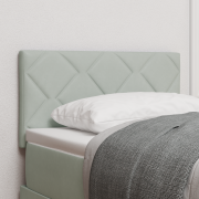 vidaXL Sänggavel Diamantblock Design Ljusgrå 80 cm Sammet