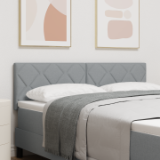 vidaXL Sänggavel Diamantblock Design Ljusgrå 160 cm Tyg