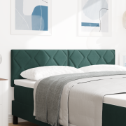 vidaXL Sänggavel Diamant Blockdesign Mörkgrön 160 cm Sammet