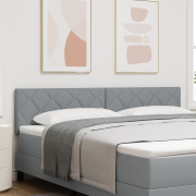 vidaXL Sänggavel med Diamantblock Design, Ljusgrå, 180 cm, Tyg