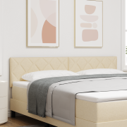 vidaXL Sänggavel med Diamantblockdesign i Grädde 180 cm - Tyg
